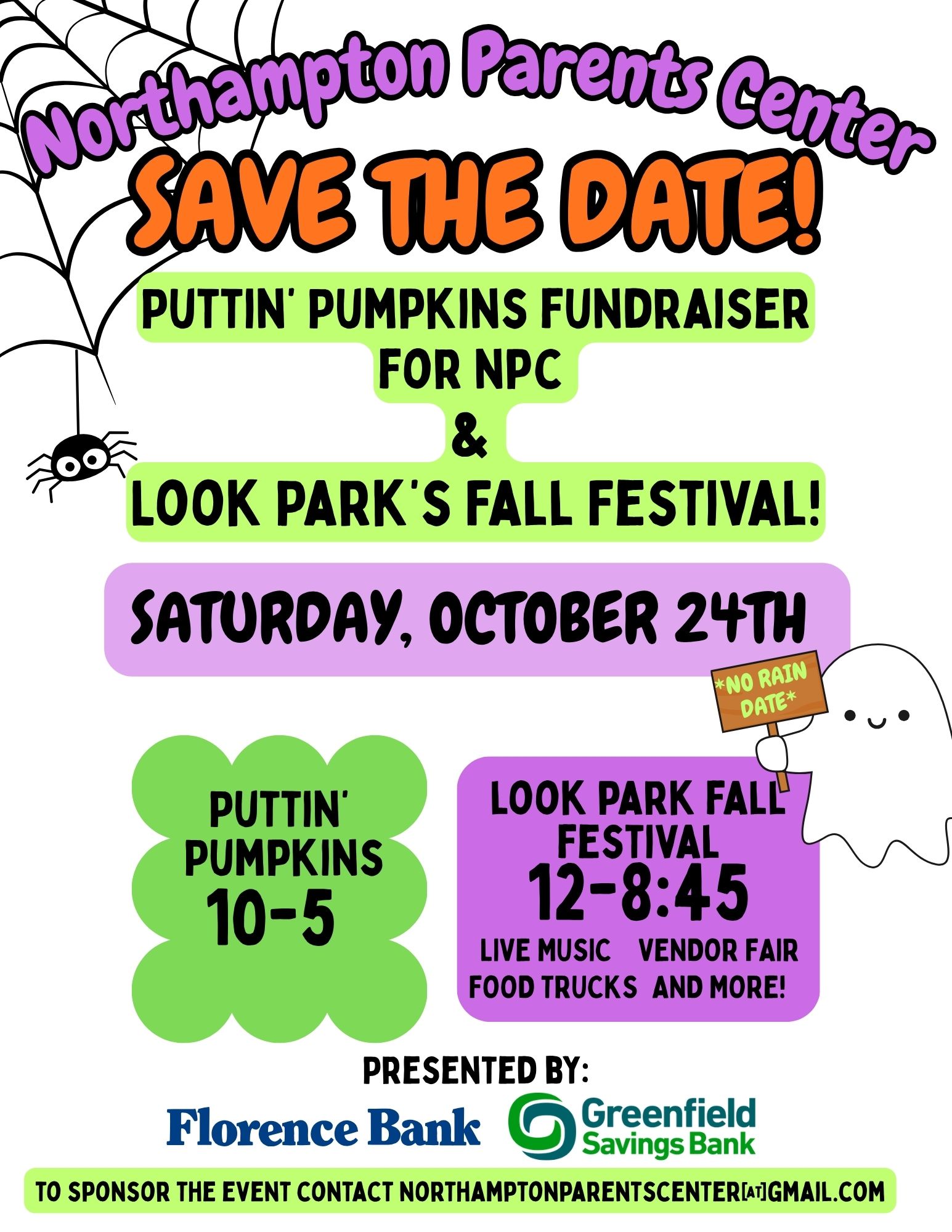 Save the Date! 2026 Puttin’ Pumpkins and Fall Festival at Look Park, Saturday, October 24!
