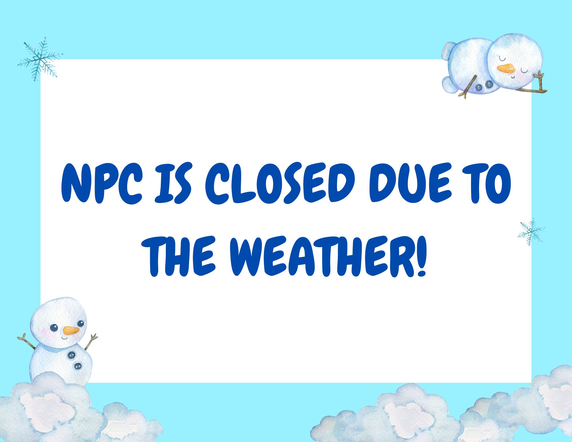 NO Playgroup Today, Wednesday 3/4